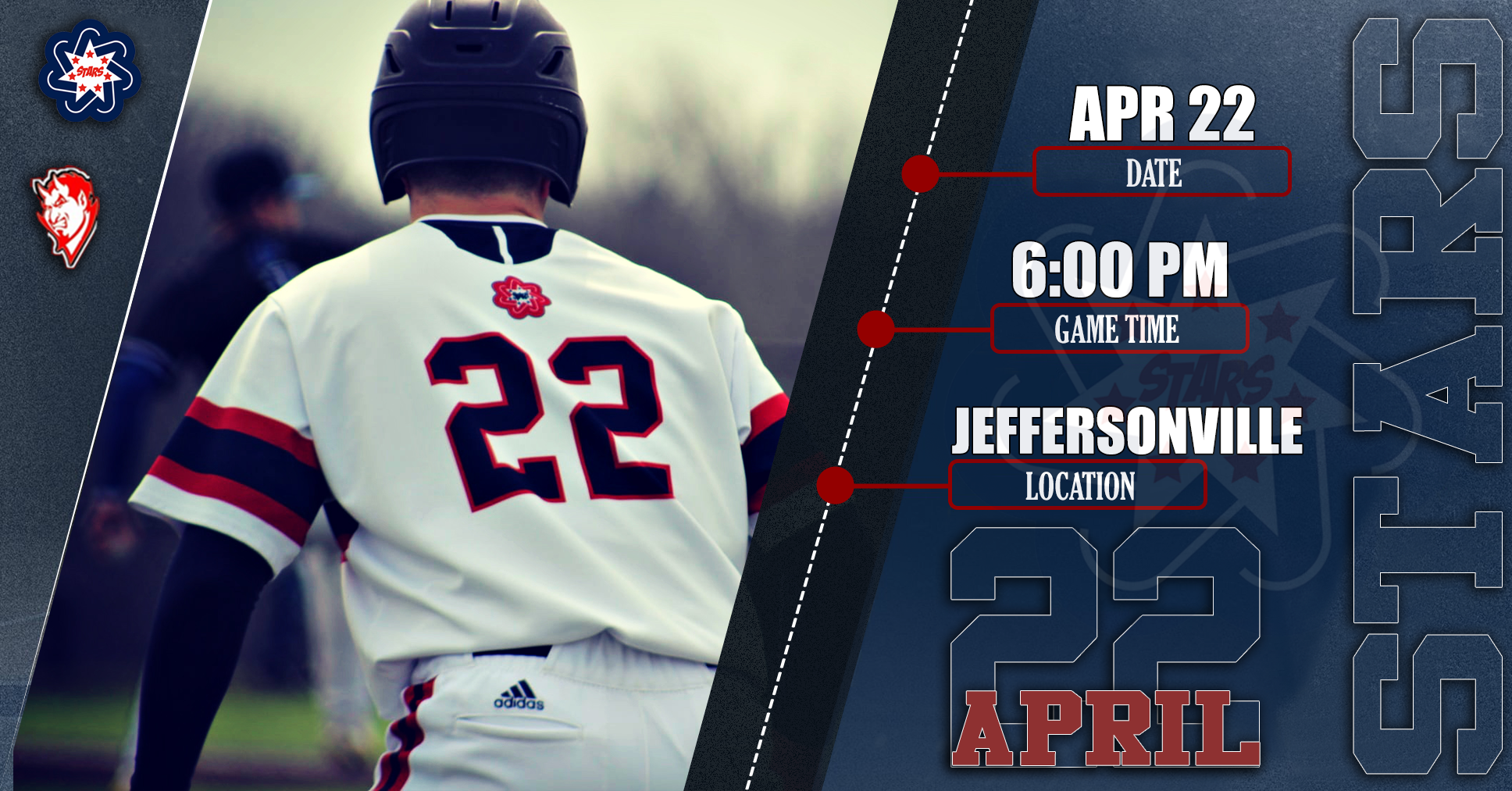 Away Game vs Jeffersonville Friday April 22nd at 6:00pm.