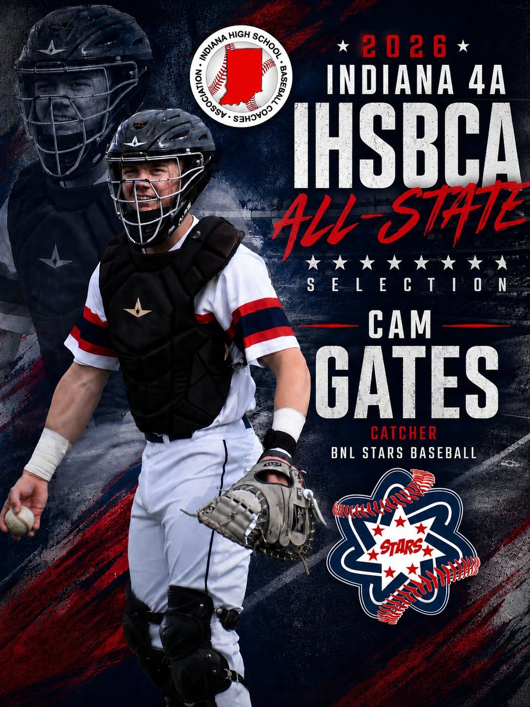 Cam Gates Earns 2026 IHSBCA Class 4A Second Team All-State Honors